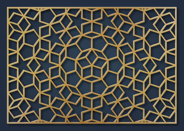 Lazer kesme şablonu. Doğulu geometrik desen. Vektör tasarımı.