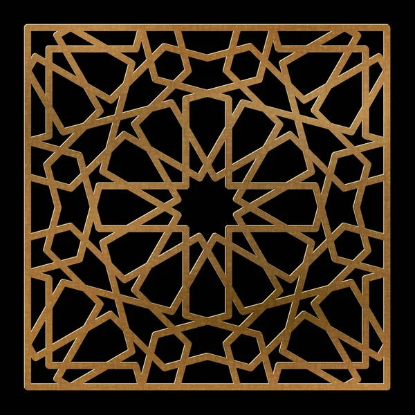 Laserskärningsmall. Dekorativa panelen. Orientaliskt geometriskt mönster. — Stock vektor