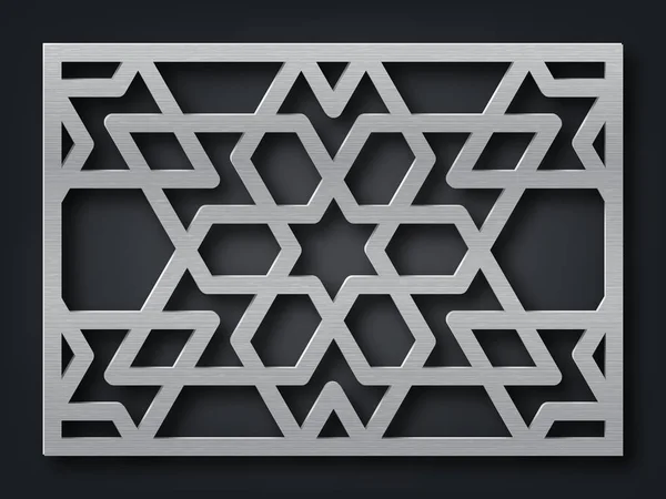 Lazer kesme şablonu. Dekoratif Panel. Doğulu geometrik desen.