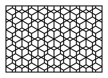 Lazer kesme şablonu. Dekoratif Panel. Doğulu geometrik desen.