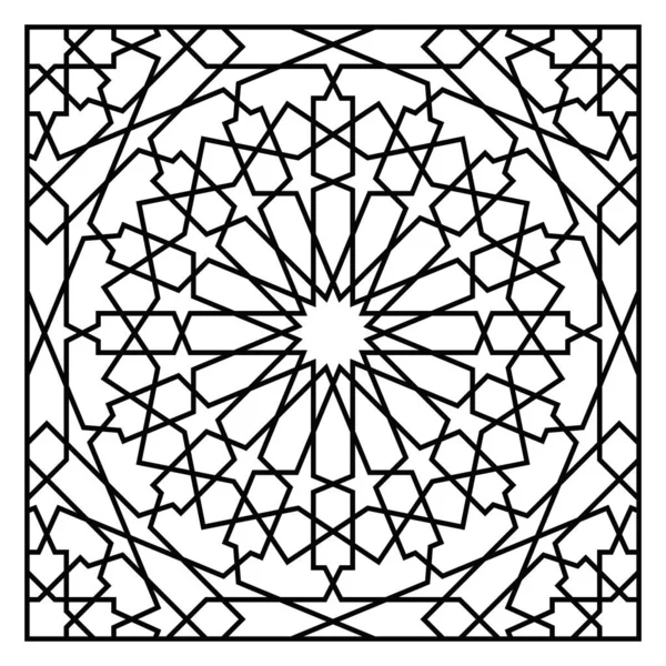 Šablona Pro Řezání Laserem Dekorativní Panel Orientální Geometrický Vzor — Stockový vektor