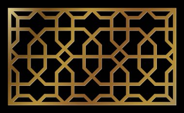 Lazer kesim için şablon. Oryantal geometrik desenli dekoratif panel.