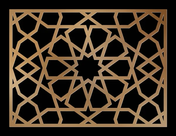 Szablon Cięcia Laserowego Panel Dekoracyjny Orientalny Wzór Geometryczny — Wektor stockowy