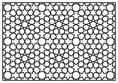 Lazer kesim için şablon. Oryantal geometrik desenli dekoratif panel.