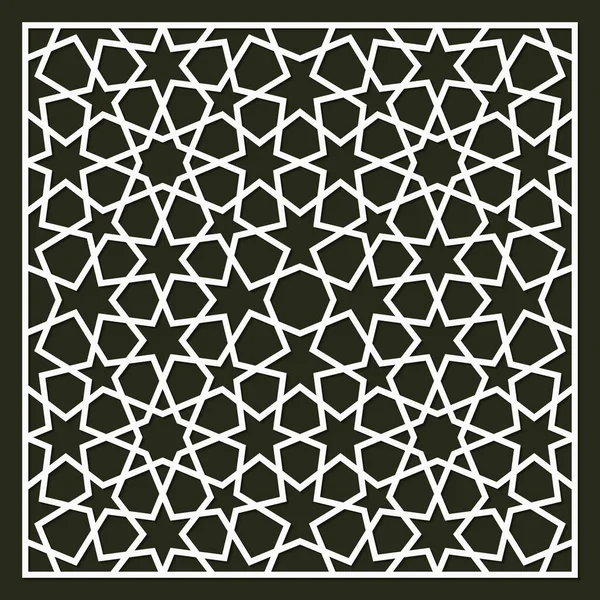 Šablona Pro Řezání Laserem Dekorativní Panel Orientální Geometrický Vzor — Stockový vektor