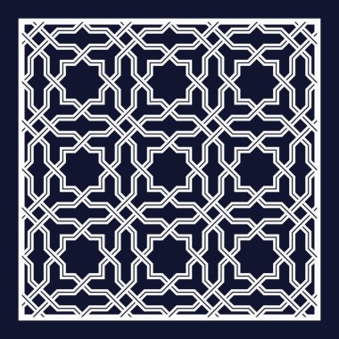 Lazer kesim için şablon. Oryantal geometrik desenli dekoratif panel.