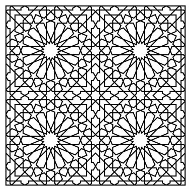 Lazer kesim için şablon. Oryantal geometrik desenli dekoratif panel.
