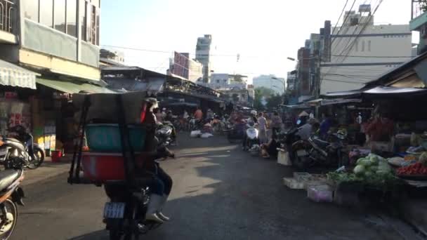 Mercado lotado rua — Vídeo de Stock