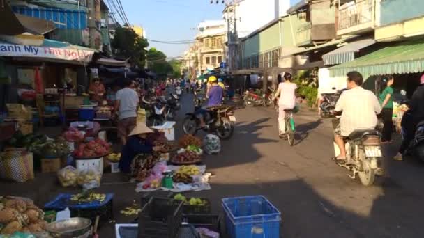 Mercado lotado rua — Vídeo de Stock