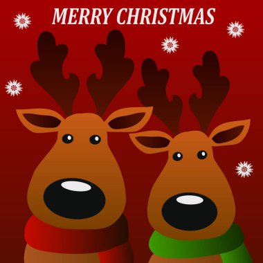 neşeli Noel geyikler