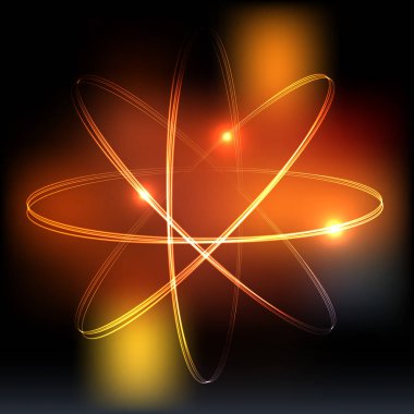 Neon ışıkları atom modeli