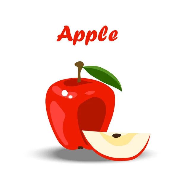 Trendy vector red apple illustration — Stock Vector