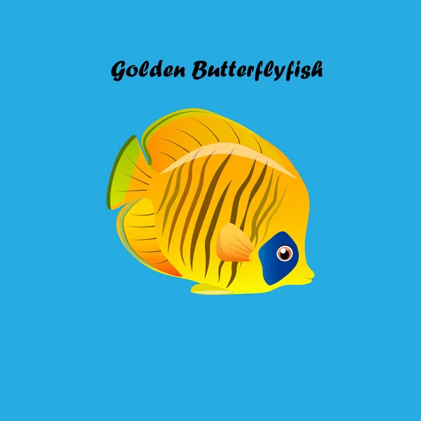 Peces mariposa dorada — Vector de stock