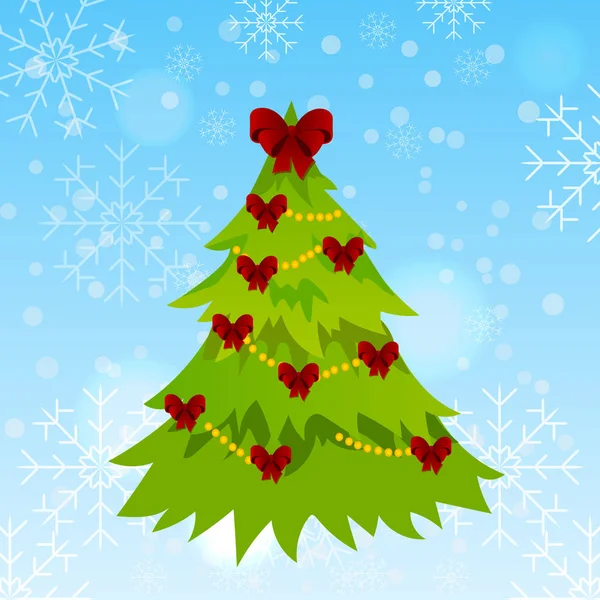 Árbol de Navidad decorado — Vector de stock