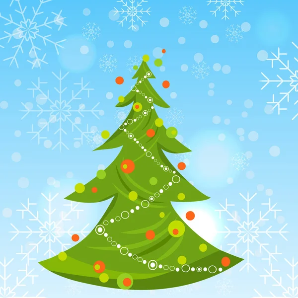 Árbol de Navidad decorado — Vector de stock