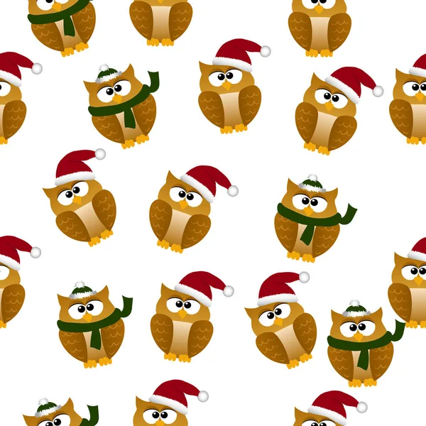 Vánoční sova v santa hat — Stockový vektor