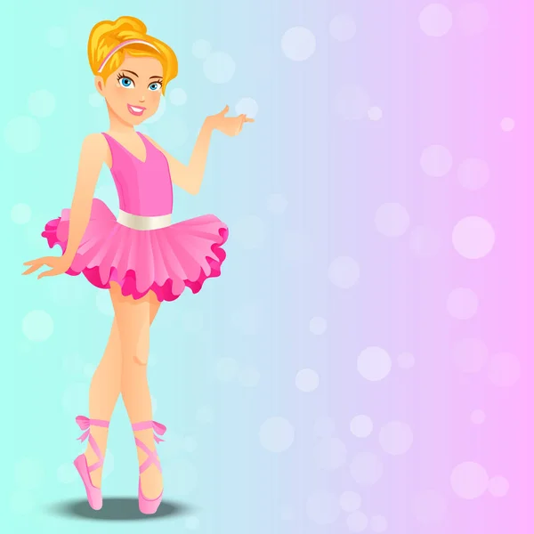 Carino ballerina ragazza — Vettoriale Stock