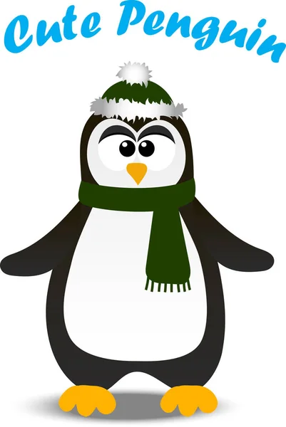 Leuke kerst pinguïn — Stockvector