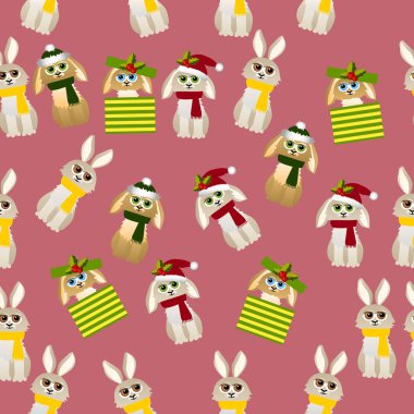 eşarp ile sevimli tavşan