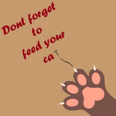 cat paw print with claws clipart