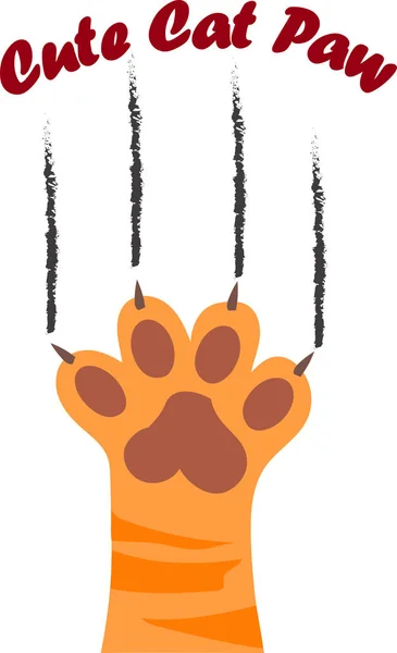 Cat paw print with claws — Stock Vector