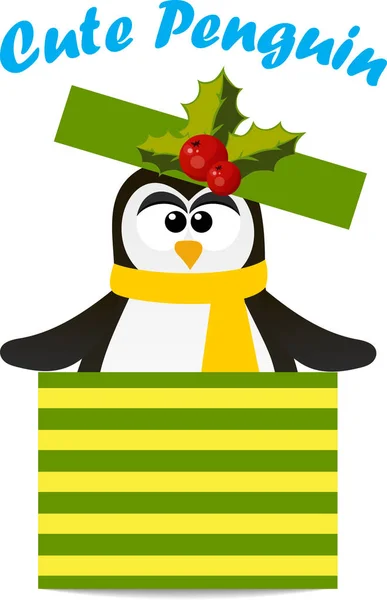 Leuke kerst pinguïn — Stockvector