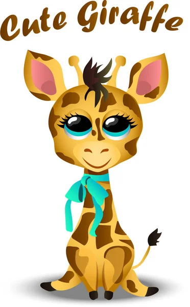 可爱的长颈鹿宝宝 — 图库矢量图片