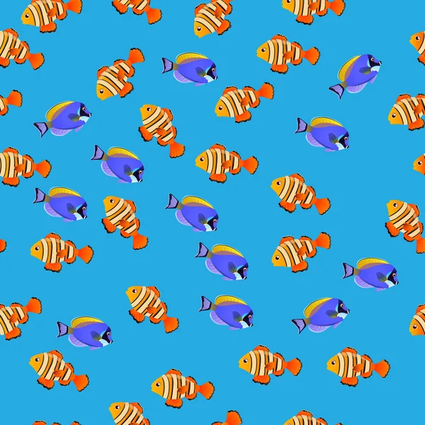 Ikan bubuk tang biru - Stok Vektor