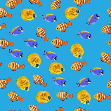 Altın Butterflyfish desen