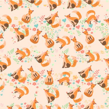 Şirin bir tilkinin vektör çizimi