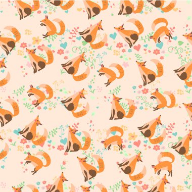 Şirin bir tilkinin vektör çizimi