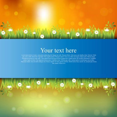 çim ve çiçek ile banner