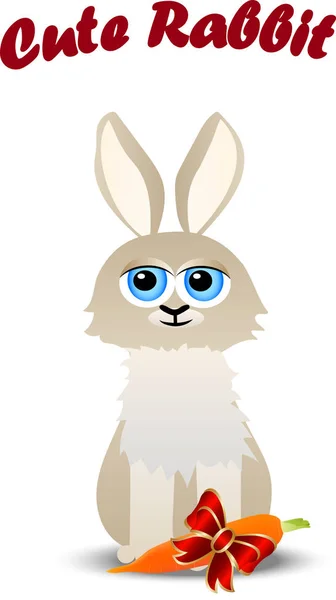 Lindo conejo con bufanda — Vector de stock