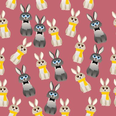 eşarp ile sevimli tavşan