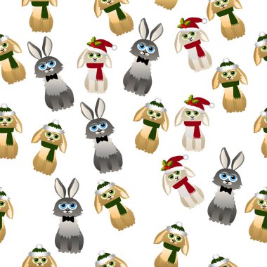 eşarp ile sevimli tavşan