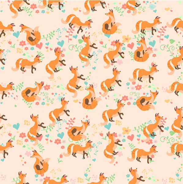 一只可爱狐狸的矢量图解 — 图库矢量图片