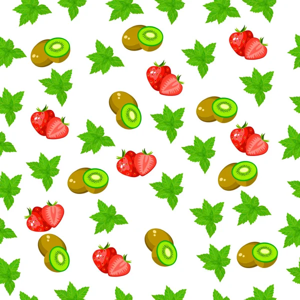 Kiwi fresco y rebanada — Vector de stock