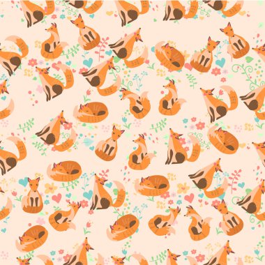 Şirin bir tilkinin vektör çizimi