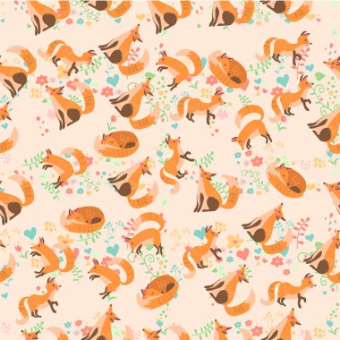 Şirin bir tilkinin vektör çizimi