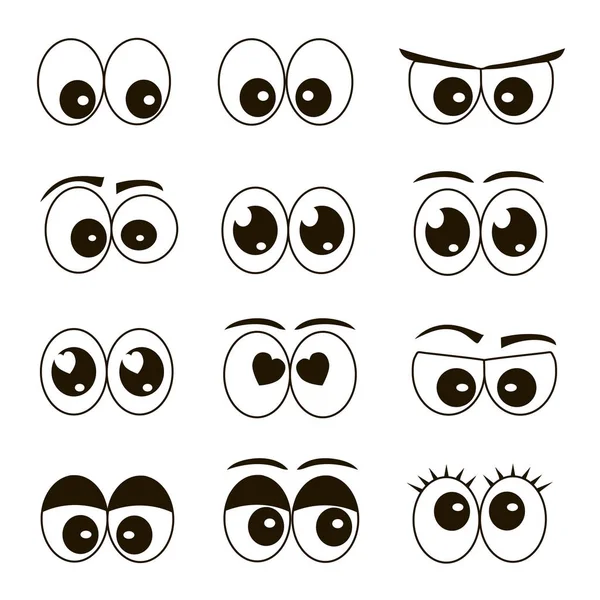 Ensemble d'yeux de dessin animé — Image vectorielle