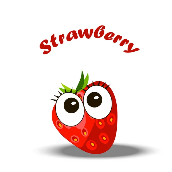 Verse aardbeien en segment — Stockvector