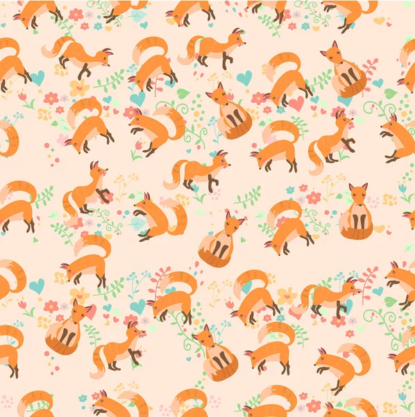一只可爱狐狸的矢量图解 — 图库矢量图片