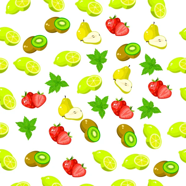 Kiwi fresco y rebanada — Vector de stock