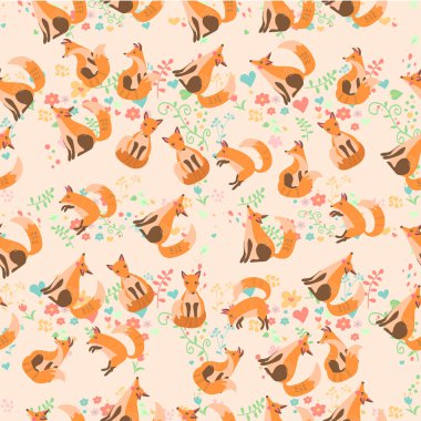 Şirin bir tilkinin vektör çizimi