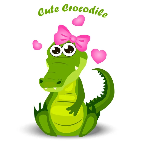 Cocodrilo lindo o cocodrilo — Vector de stock