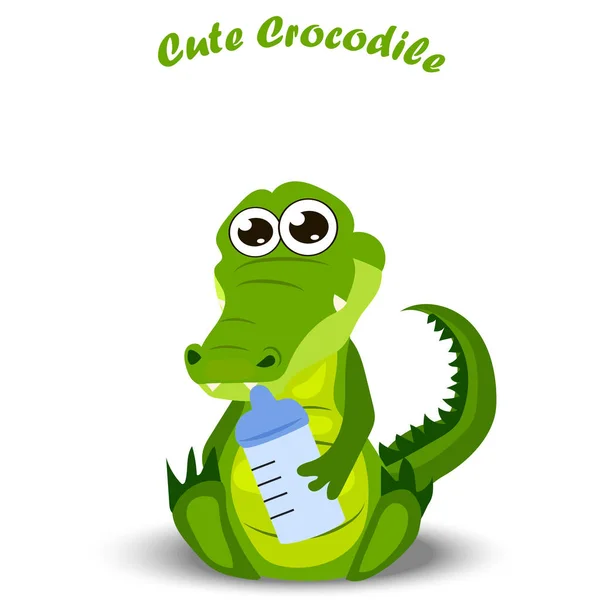 Baby-krokodil of alligator — Stockvector