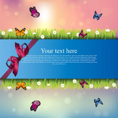 çim ve çiçek ile banner