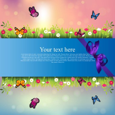 çim ve çiçek ile banner