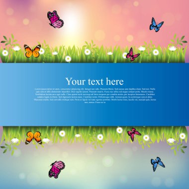 çim ve çiçek ile banner