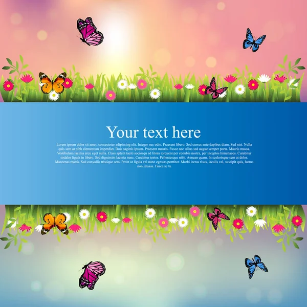 çim ve çiçek ile banner